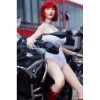 Keturah 172CM 5FT6 Red Short Hair Skirt Sino Silicone Sex Dolls